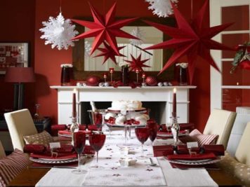 Starry night dining room at Christmas Dining Table Decorations